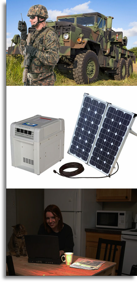 Powerstore portable solar generator is battlefield ready.